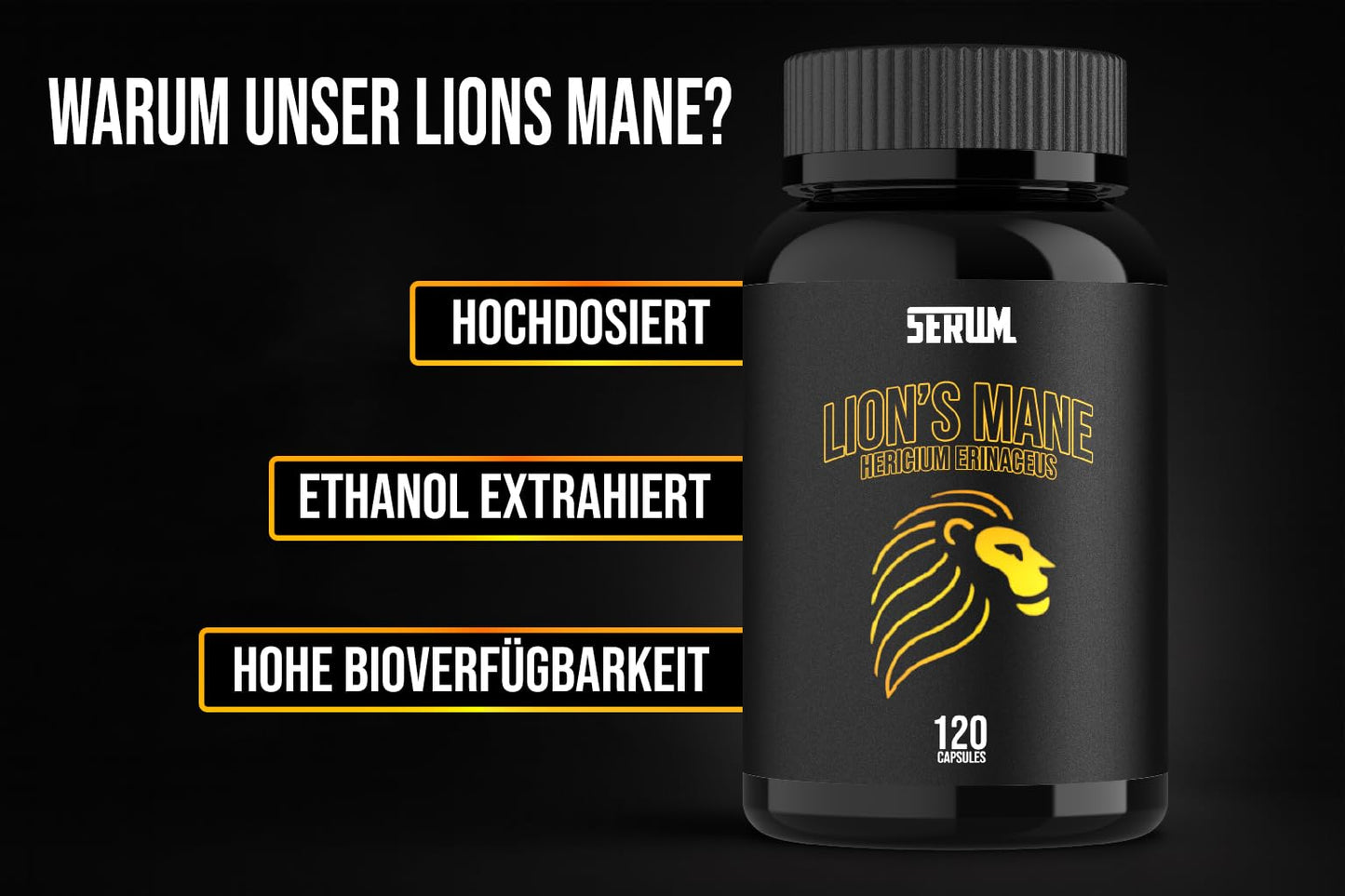 Lion’s Mane Ethanol-Extrakt 20:1 für Fokus & Konzentration